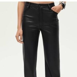 Zara Faux Leather Straight Pants